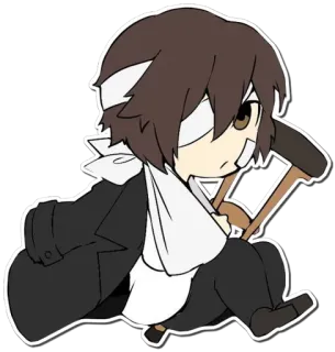 🤕 Dazai Osamu Bungou Stray Dogs Anime, Manga, Dazai, Bungou Stray Dogs, Postać telegram sticker