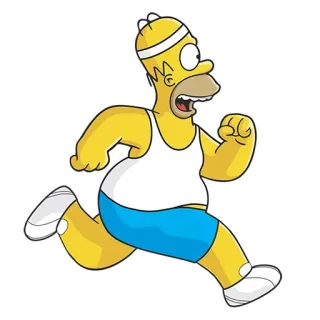 🏃 Homer Simpson The Simpsons Homer Simpson, Die Simpsons, rennen, Cartoon, Figur, gelb telegram sticker