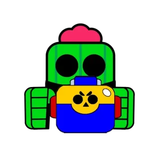 🧰 Spike Brawl Stars Brawl Stars, Spike, cactus, angry, video game telegram sticker