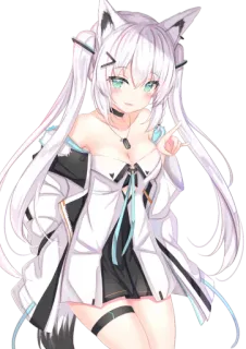 😊 Shirakami Fubuki anime, virtual youtuber, vtuber, fubuki, hololive, anime girl whatsapp sticker