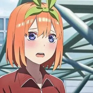 🧩 Yotsuba Nakano The Quintessential Quintuplets Anime, Fille, Mignon, Yotsuba Nakano, Quintessential Quintuplets, Cheveux oranges, Nœud telegram sticker