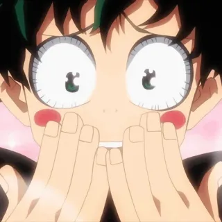 🥦 Izuku Midoriya My Hero Academia 애니메이션, 나의 히어로 아카데미아, 미도리야 이즈쿠, 미도리야, 놀람, 충격 telegram sticker