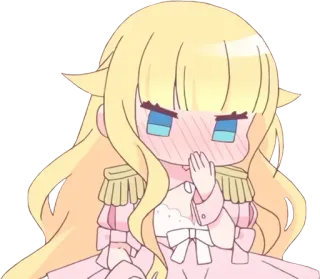 🤭 anime, chibi, cute, character, manga, blond, dress, blush telegram sticker