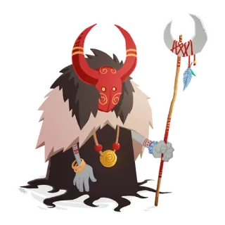 🐂 demon, mask, horns, fantasy, character telegram sticker