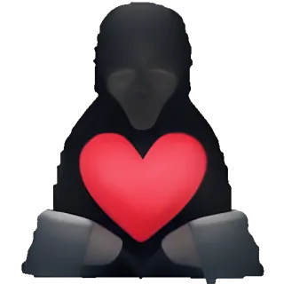 🥑 ハート, 愛, キャラクター, フィギュア, ダーク telegram sticker