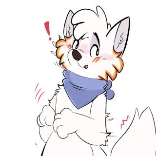 😮 furry, dog, sticker, animal, cartoon telegram sticker
