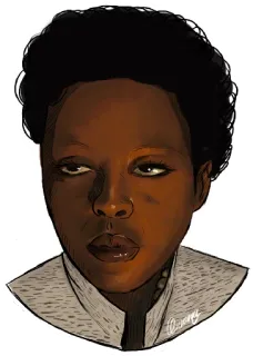 😒 portrait, femme, personne, illustration, art, dessin whatsapp sticker