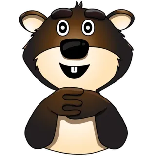 😮 Dessin animé, Animal, Personnage, Mignon, Joyeux, Souriant, Illustration whatsapp sticker