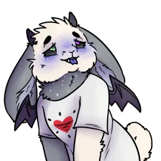 😊 cartoon, animal, bat, heart, monster, creature whatsapp sticker
