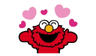 ❤ Elmo Sesame Street เอลโม, เซซามีสตรีท, การ์ตูน, ตัวละคร, สีแดง, หัวใจ telegram sticker