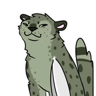 🔪 Irbis śnieżny, Kot, Zwierzę, Naklejka, Ssak telegram sticker