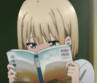 😓 国語 Anime, Lettura, Scuola, Ragazza, Libro, Studio telegram sticker