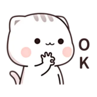 👌 OK cat, cute, ok, sticker telegram sticker