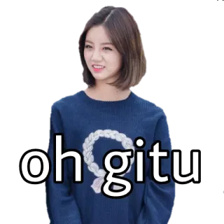 😊 oh gitu 女性, 表情, セーター, 可愛い, アジア人, 韓国人 whatsapp sticker