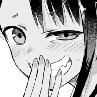 🤭 Nagatoro Don't Toy With Me, Miss Nagatoro anime, manga, sonriendo, burlón, lindo whatsapp sticker