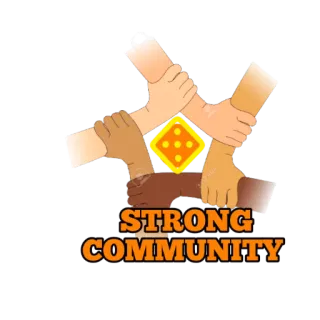 💪 STRONG COMMUNITY сообщество, единство, руки, поддержка, разнообразие telegram sticker