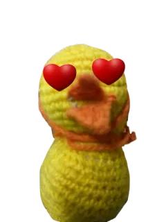 😍 утка, игрушка, милый, глаза-сердечки, любовь whatsapp sticker