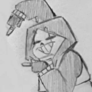 🎃 drawing, cartoon, grayscale, character, sketch telegram sticker