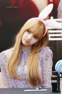 😕 Lisa Lisa, Blackpink, cantora, kpop, orelhas de coelho whatsapp sticker