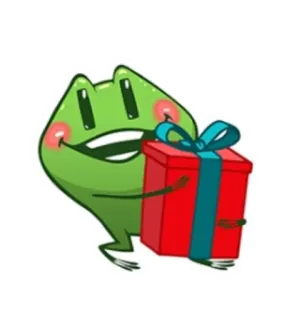 🎁 rã, desenho animado, presente, brinde, fofo, animal, kawaii whatsapp sticker