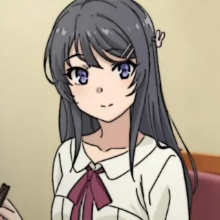 🐰 Mai Sakurajima Rascal Does Not Dream of Bunny Girl Senpai 애니메이션, 소녀, 여고생, 귀여운, 사쿠라지마 whatsapp sticker