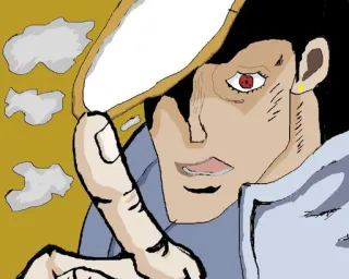 👆 Anime, Uomo, Dito, Indicare, Cartone animato, Personaggio, Illustrazione telegram sticker