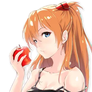 🍎 Asuka Langley Soryu Neon Genesis Evangelion anime, girl, eva, evangelion, asuka, langley, soryu, apple telegram sticker