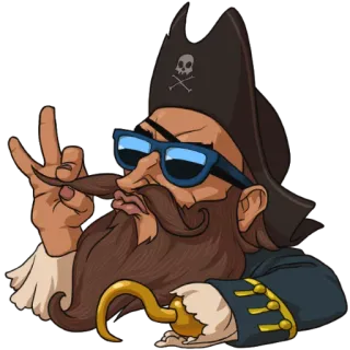 😎 pirata, desenho animado, adesivo, caveira, ofensivo, gesto whatsapp sticker