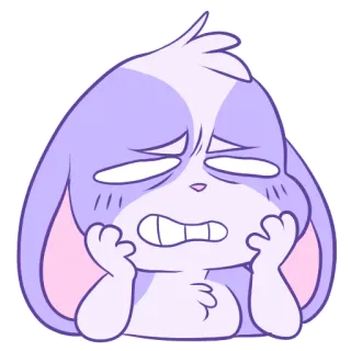 😱 thỏ, hoạt hình, dễ thương, biểu tượng cảm xúc, nhãn dán telegram sticker