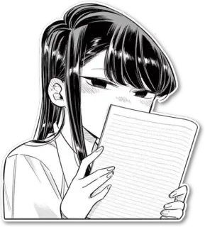 🗒 Komi Shouko Komi Can't Communicate Anime, Manga, Komi Can't Communicate, Komi Shouko, tímida, linda, colegiala, dibujos animados, kawaii telegram sticker