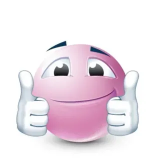 👍 表情符号, 点赞, 粉色, 笑脸 telegram sticker