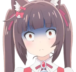 ❤️ Anime, Cartoon, Katmeisje, Geschrokken, Anime meisje whatsapp sticker