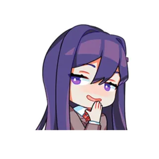 😏 Yuri Doki Doki Literature Club! anime, cute, sticker, kawaii, character, Doki Doki Literature Club! telegram sticker