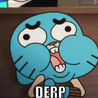 😬 Gumball Watterson The Amazing World of Gumball DERP Cartoon, Lustig, Katze, Kaugummi, Derp whatsapp sticker