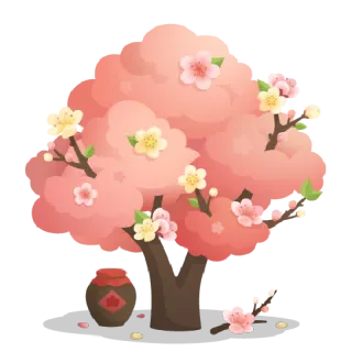 🌼 cherry blossom, tree, flowers, spring, nature, plant, blossom, oriental telegram sticker
