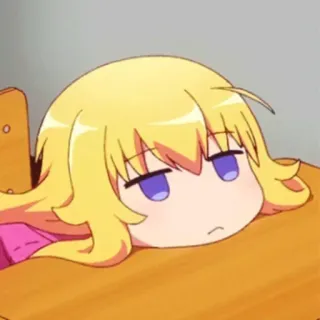 😒 动漫, Q版, 难过, 困, 可爱, 卡通, 角色, 无聊 telegram sticker