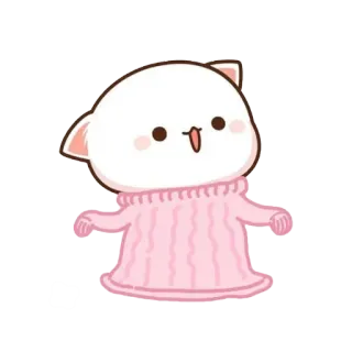 👗 cat, sweater, cute, animal, peach whatsapp sticker
