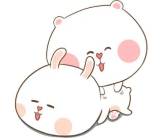 🐽 urso, coelho, fofo, desenho animado, animais, amizade telegram sticker
