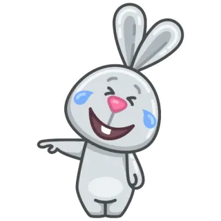 🤣 兔子, 兔兔, 笑, 卡通, 可爱, 表情符号, 贴纸 telegram sticker