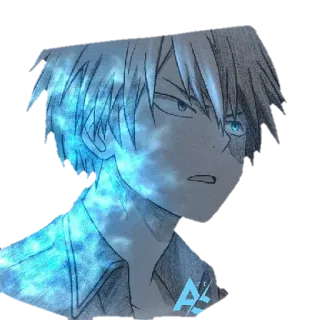😕 Shoto Todoroki My Hero Academia Шото Тодороки, Моя геройская академия, Аниме, Персонаж, Лёд, Герой, Манга telegram sticker