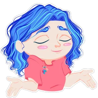 🤷‍♀️ nhún vai, nghi ngờ, không chắc chắn, thờ ơ, tóc xanh, hỏi telegram sticker
