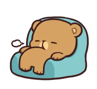 😕 urso, desenho animado, fofo, sono, relaxar telegram sticker