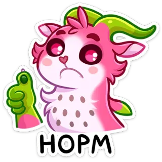 ☝️ HOPM Cartoon, Tier, Niedlich, Sticker telegram sticker