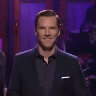🥢 Benedict Cumberbatch aktor, mężczyzna, celebryta, garnitur, uśmiech telegram sticker