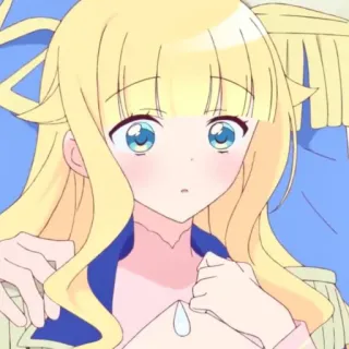 ☁️ anime, chica, linda, rubia, dibujos animados whatsapp sticker