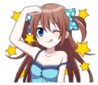 😗 Anime, Dziewczyna, Kreskówka, Uroczy, Postać, Gwiazdy telegram sticker