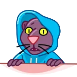 😨 gato, animal, adesivo, moletom com capuz telegram sticker