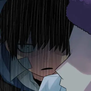 🎧 Anime, Traurig, Regen, Verletzt, Verbände, Charakter, Webtoon, Manga telegram sticker