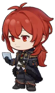 🤧 Diluc Genshin Impact Diluc, Genshin Impact, anime, spel, personage, chibi telegram sticker