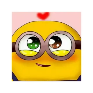 😍 Minion Minion, dessin animé, mignon, amour, cœur telegram sticker